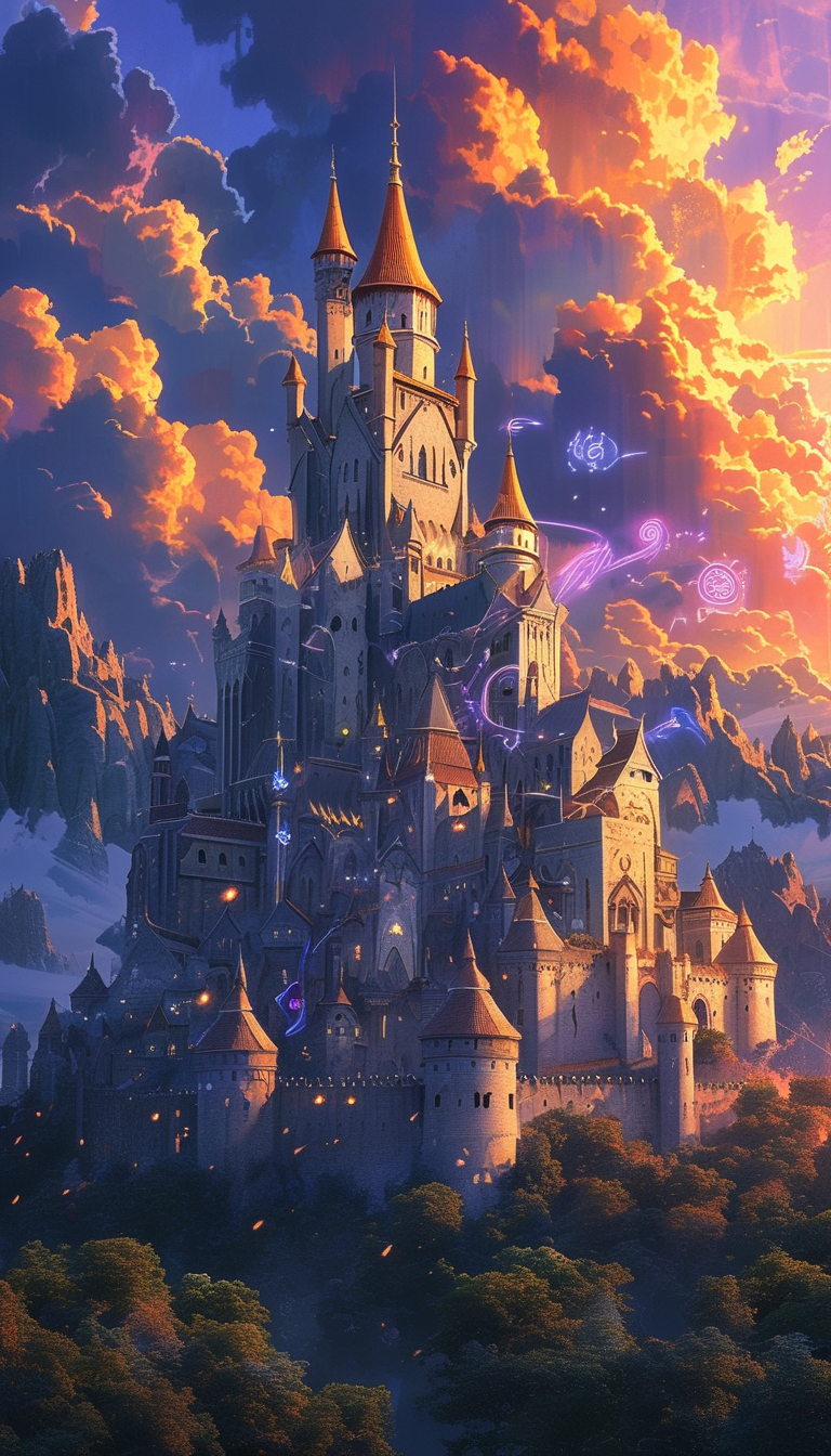 Epic fantasy kingdom vista